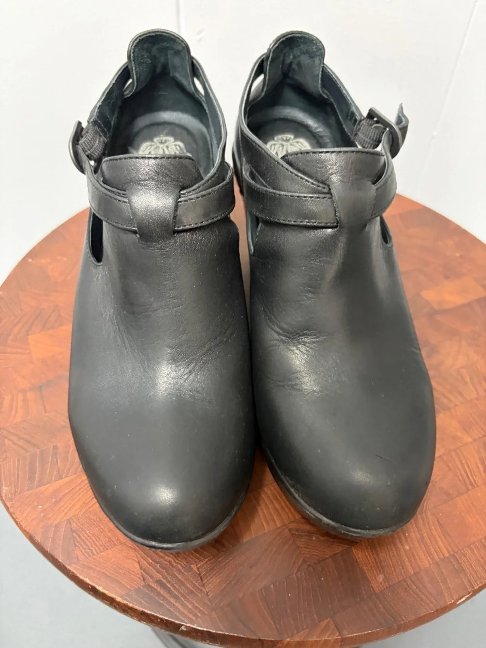 Dansko Women's Black Leather Platform Wedge Clogs Size 38